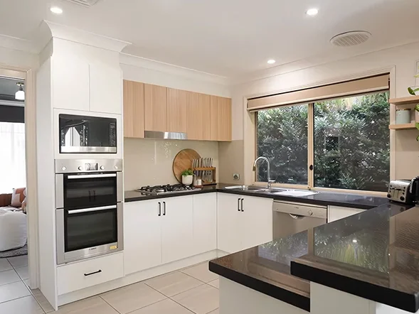 Built in electric oven installation in modern kitchen at Shelly Crescent, Beaumont Hills