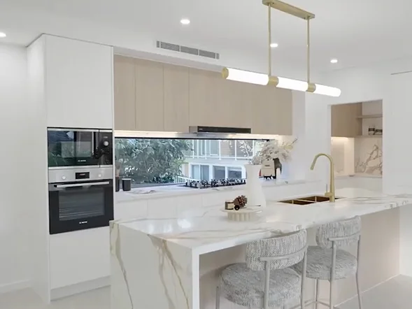 Built in electric oven installation in modern kitchen at Lyndelle Place, Carlingford