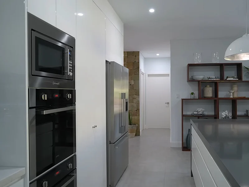 Built-in wall oven installation in modern kitchen cabinetry at Norman Avenue, Thornleigh