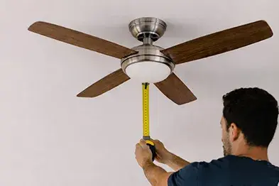 Calibre Connect measuring ceiling fan install height