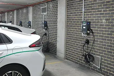 EV charger install in unit complex by Calibre Connect