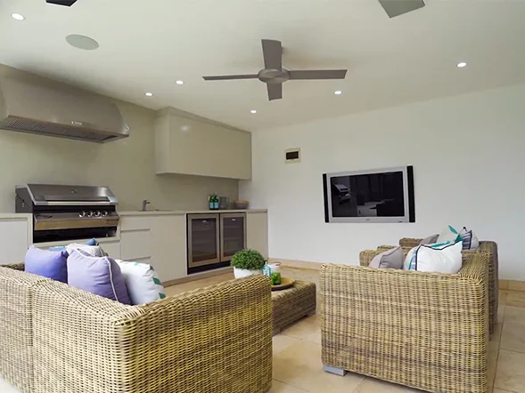 Outdoor ceiling fan installation at Wallace St, Kingsford