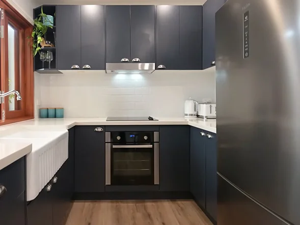 Built-in electric oven installed within modern kitchen cabinetry at Union Street, Erskineville