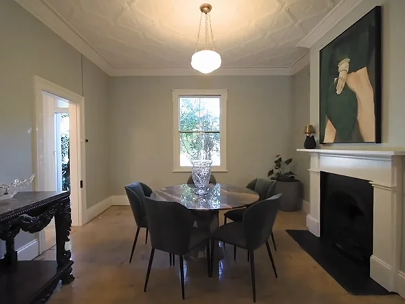 Pendant light installation above dining area at Sebastopol St, Enmore