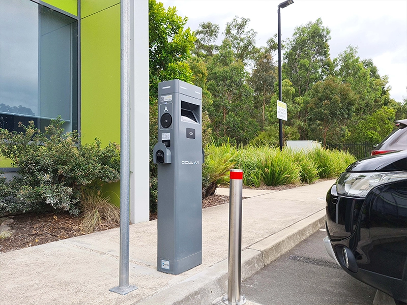 AC destination EV charger installed at a Sydney commercial property for customer and staff vehicle charging