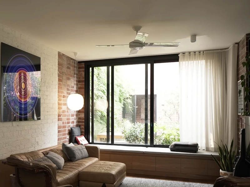 Ceiling fan installed in a Sydney Victorian terrace living room