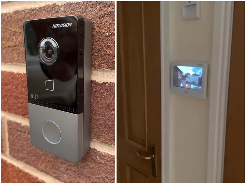 Video intercom system with outdoor door station and indoor monitor for a Sydney building