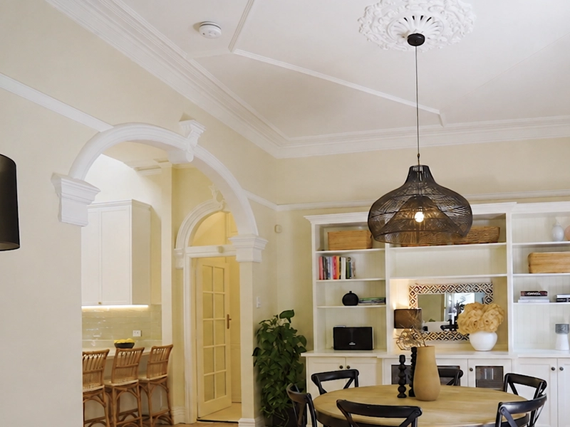 Smoke alarm installed on the ceiling of a Sydney Federation-style home