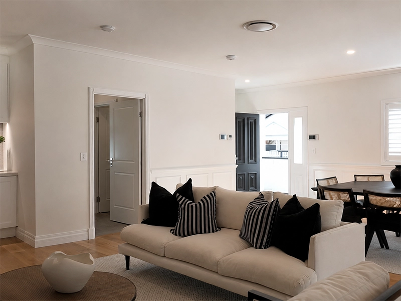 Wired and RF wireless smoke detectors installed for whole-home smoke alarm coverage in Sydney